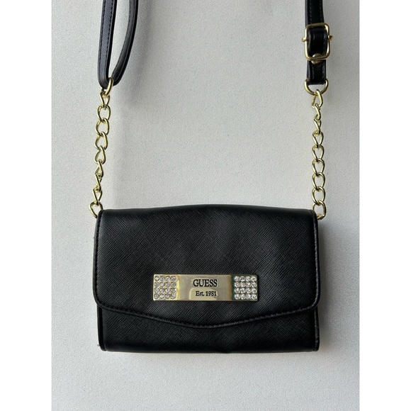 GUESS | black and gold shoulder bag/ wallet - Picture 2 of 11